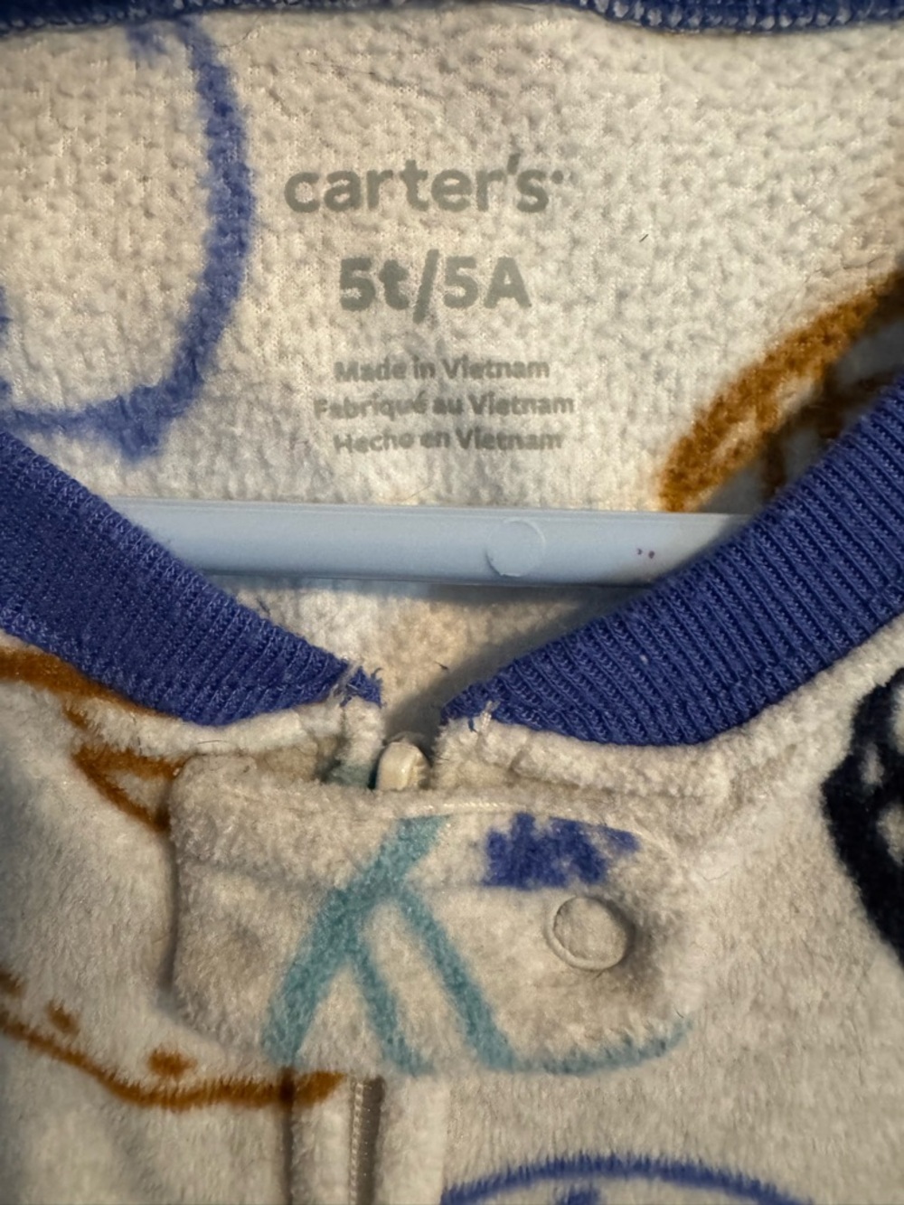 2 Carter’s Football Footed One-Piece Fleece Carter’s  Pajamas - Picture 7 of 8
